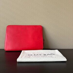 O My Bag 13” Leather Laptop Sleeve, Red
